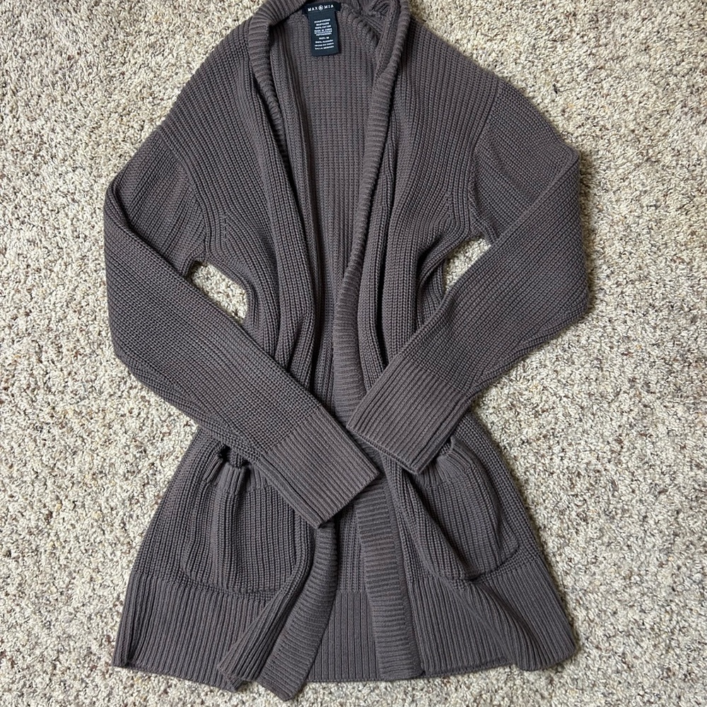 Cozy Chocolate Open-Front Cardigan